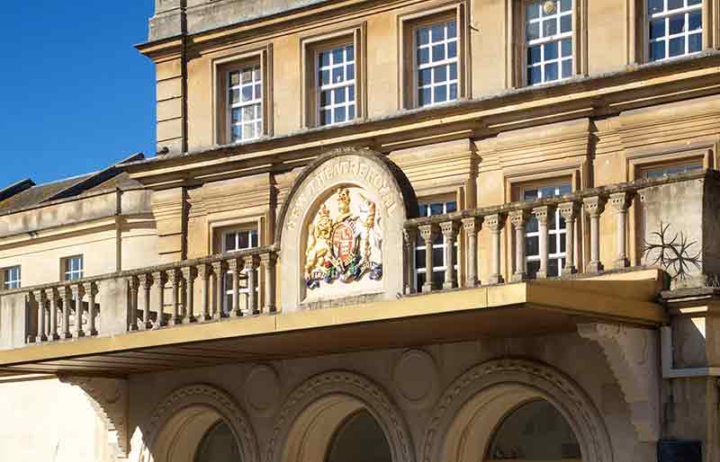 Theatre Royal Bath Georgian neo-classical architecture in yellow Bath Stone.